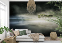 Calm water reflection Woodland Veil scenic wall poster.