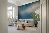 Indigo Woodland Sentinel wallpaper shadowy gloomy spooky forest.