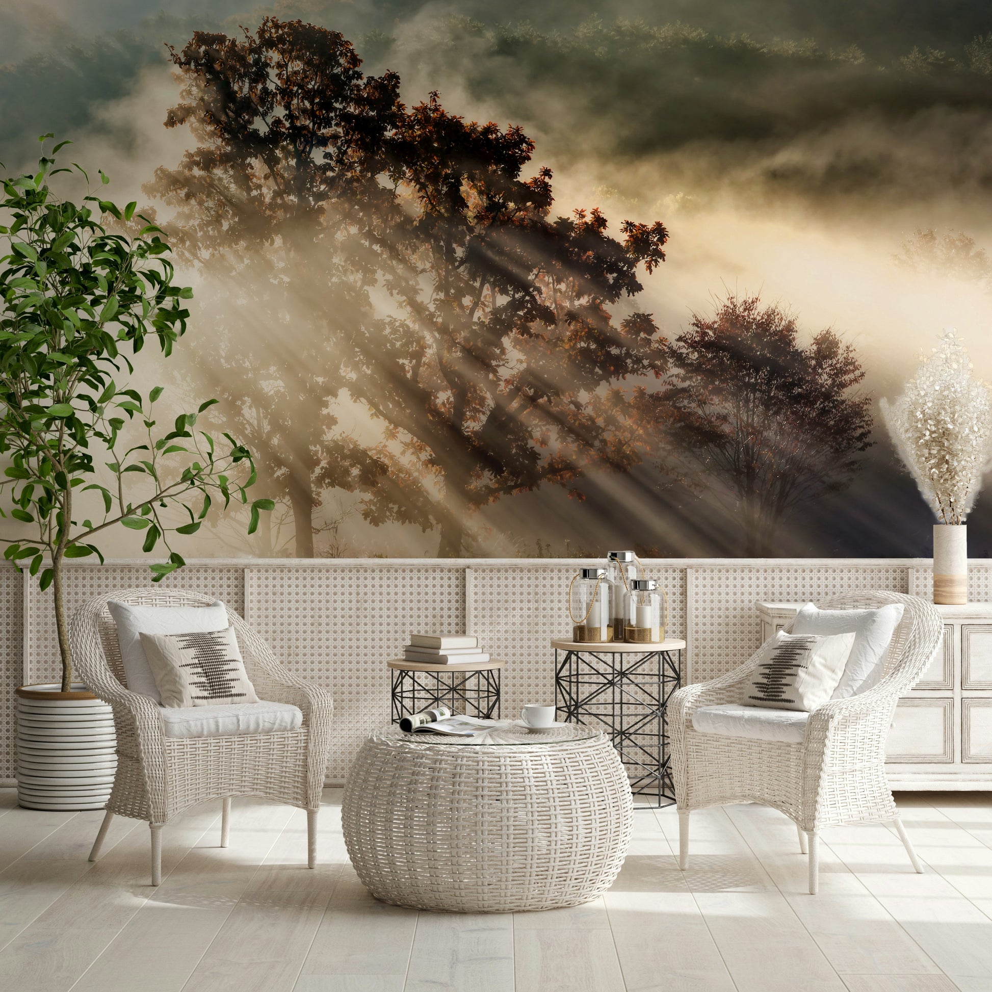 Spectacular forest mural named Woodland Glory, a breathtaking display.