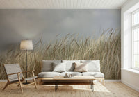 Close-up of Woodland Grass, dried reeds, airy feel wall covering.