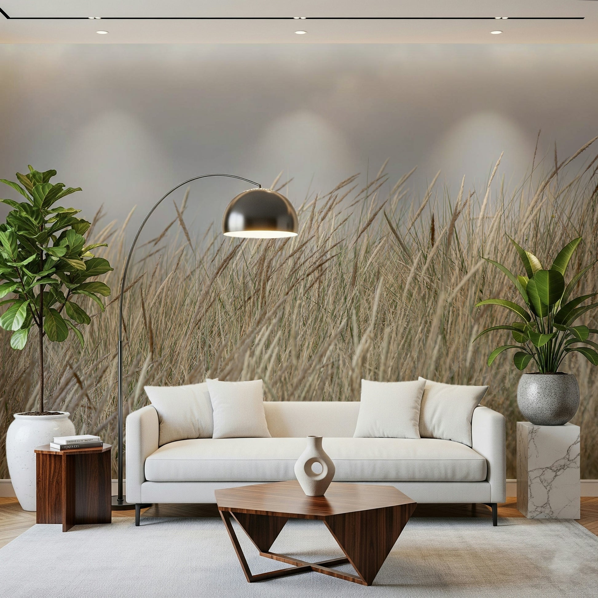 Fine Dune Grass, subtle light-toned fibers, minimalist wallpaper design.