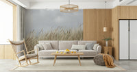 Wild-grown Woodland Grass texture, cream and brown, authentic mural art.