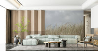 Coastal Dune Grass print, neutral colors, stylish room wallpaper.