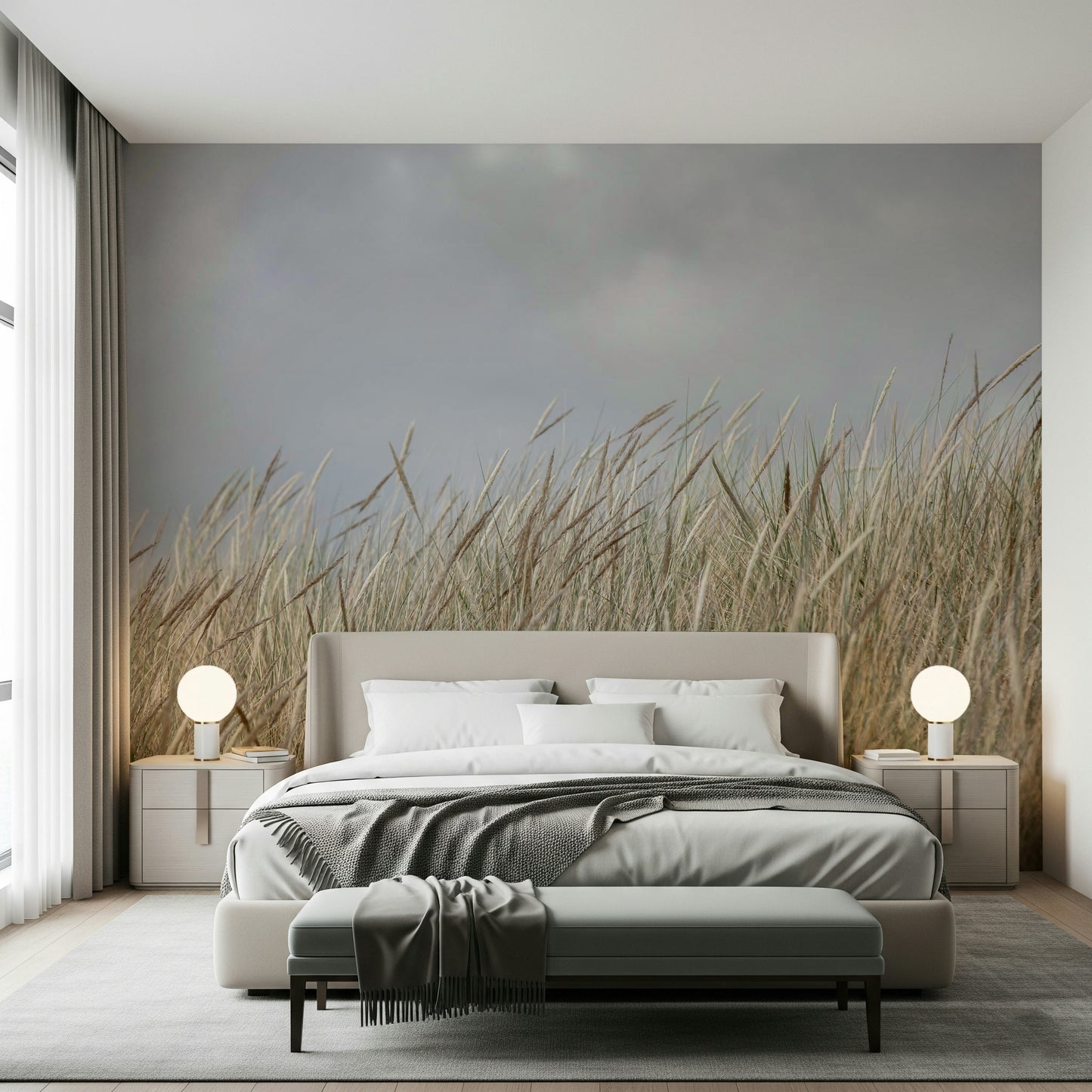 Wind-swept Dune Grass wallpaper, pale husks, gentle movement image.