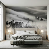 Abstract Velocity mural, high contrast photo, flowing mist, striking natural beauty.