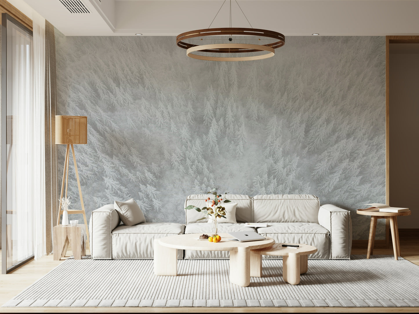 Frozen wilderness wallpaper, capturing the quiet Frosted Canopy beauty.