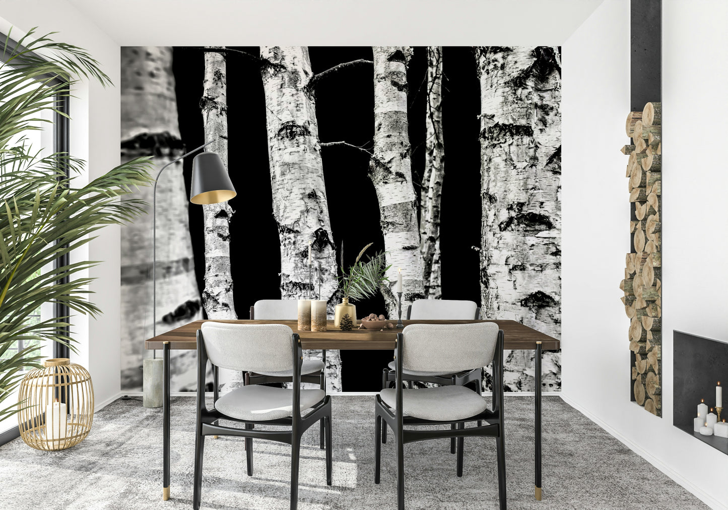 Artistic Monochrome Woods photograph, gallery-quality tree mural design.