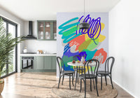 Wonders2 Wall wallpaper, energetic abstract style, powerful visual impact.