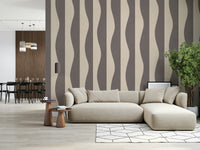 Classic Groovy Stripes peel and stick wallpaper elegant linear style.