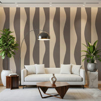 Fluid Groovy Stripes wallpaper for walls rhythmic motion lines.