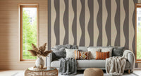 Groovy Stripes wallpaper for walls monochrome flowing lines design.