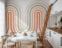 Archway pattern wallpaper for walls wavy stripes home decor.