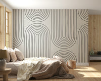 Atmospheric wall mural Mountain Dreams vinyl covering calming modern interior accent.