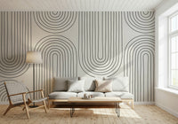 Peaceful panorama Mountain Dreams wallcovering serene subtle mountain layers.
