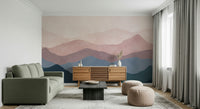 Abstract Mountain Dreams wall covering tranquil nature scene artistic view.