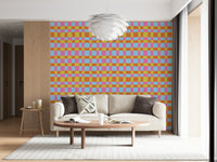 Vibrant Quilt Blocks wallpaper colorful woven texture design pattern.
