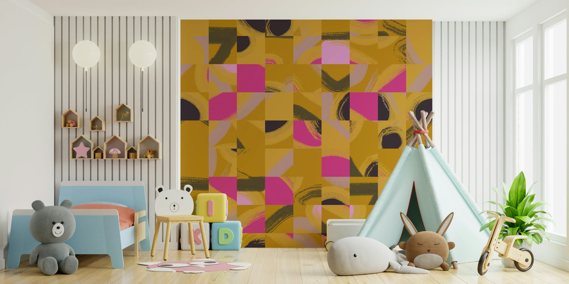 Gorgeous wallpaper for bedrooms, showcasing a distinctive artistic effect.