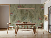 Wall mural Jungle Life, delicate botanical print, serene home decor.