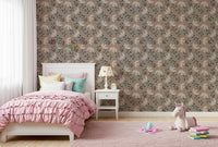 Repetitive Dove & Berry Delight wallpaper with nature-inspired motifs.
