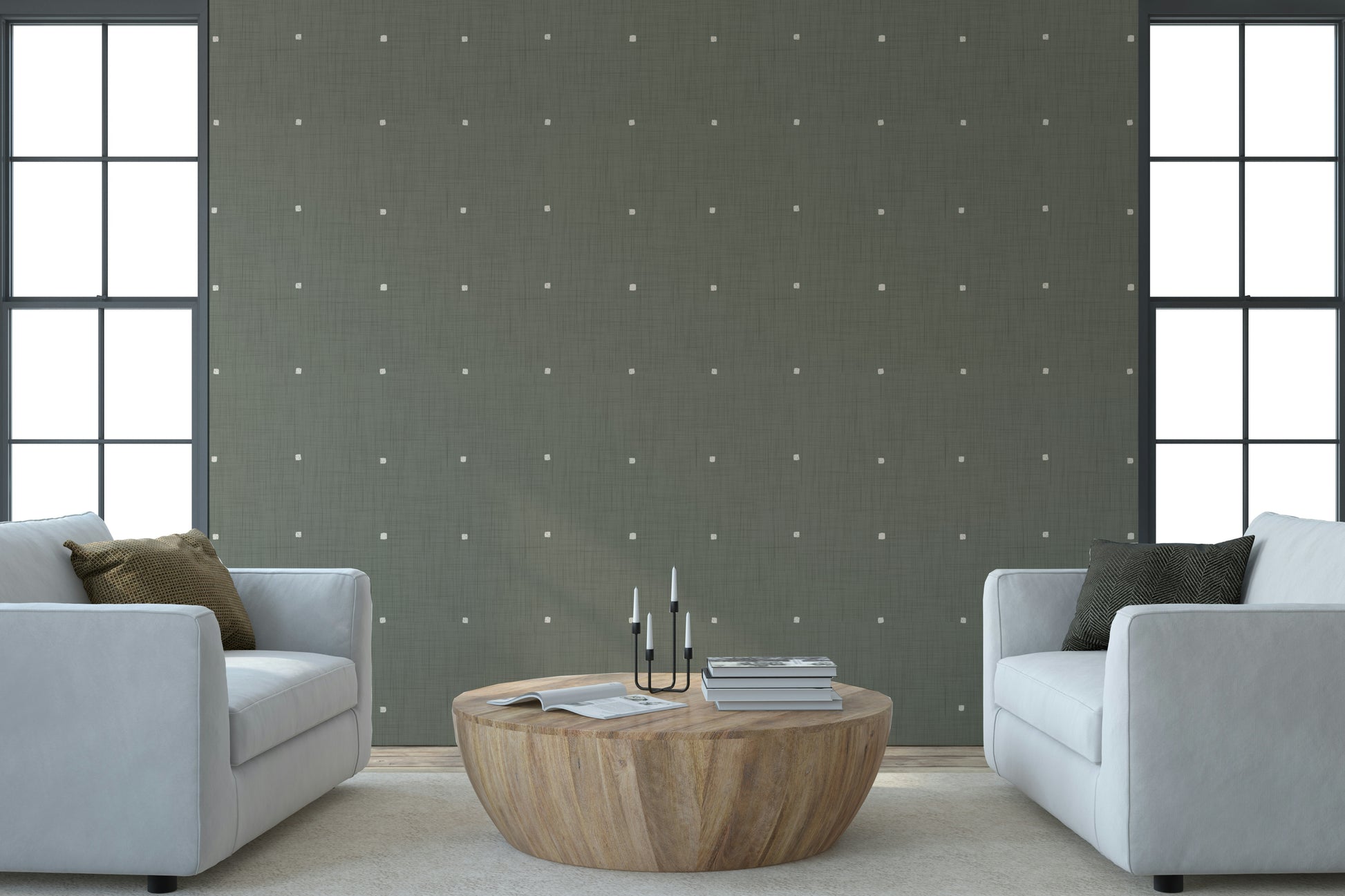 Home furnishing Soft Texture Squares Taupe wall design.