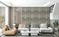 Scallop Butterfly Floral wall mural, detailed geometric insect design.