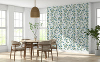 Pastel Bluebell Bloom wallpaper, continuous nature design, elegant artistry.