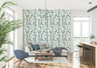 Bluebell Bloom patterned surface decor, trailing branches, subtle hues.