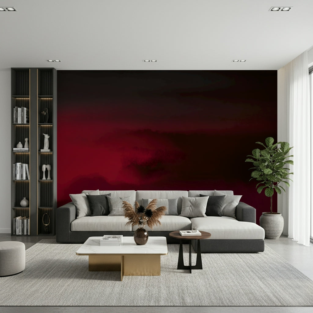Shadowy dusk Crimson Dreams wall decor ominous red fog print