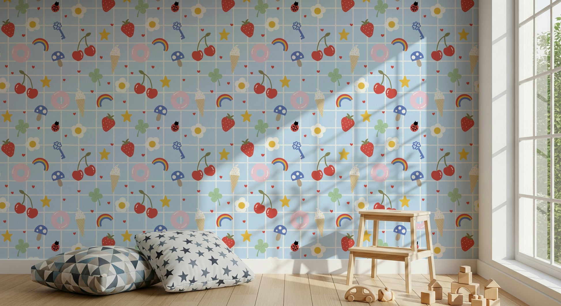 Child's room Lucky Charm mural, removable and easy application.