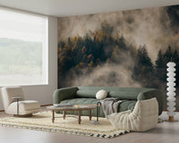 Luminous fog Misty Woods Serenity wall mural autumnal colors