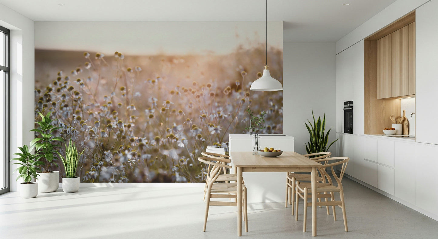 Meadow Bloom Sunset Wall Mural