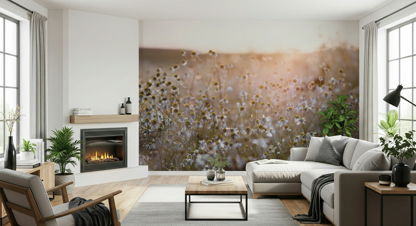 Meadow Bloom Sunset Wall Mural