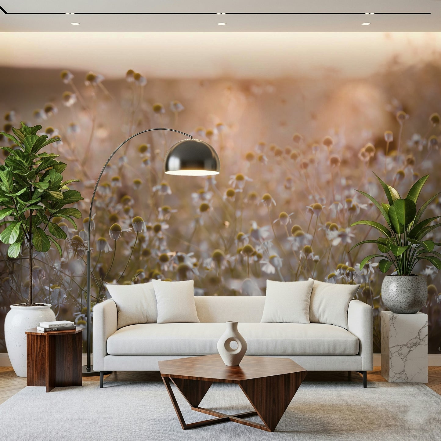 Meadow Bloom Sunset Wall Mural
