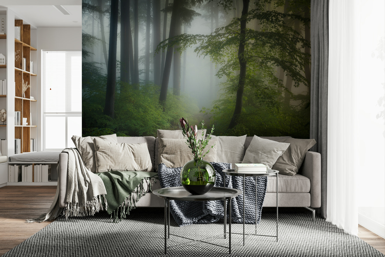 Misty Woods Escape Wall Mural