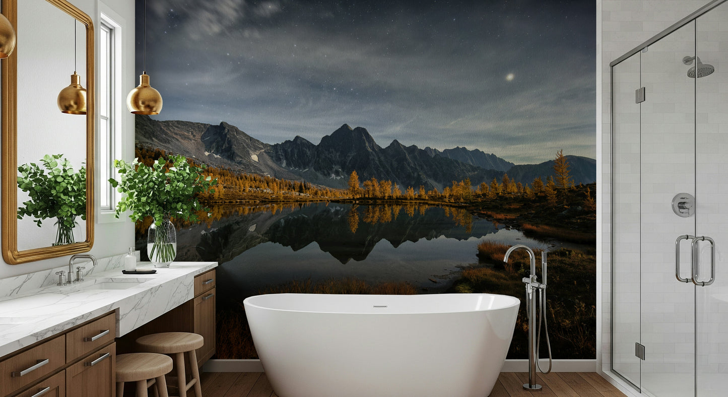Nightfall's Calm Reflection Wall Mural