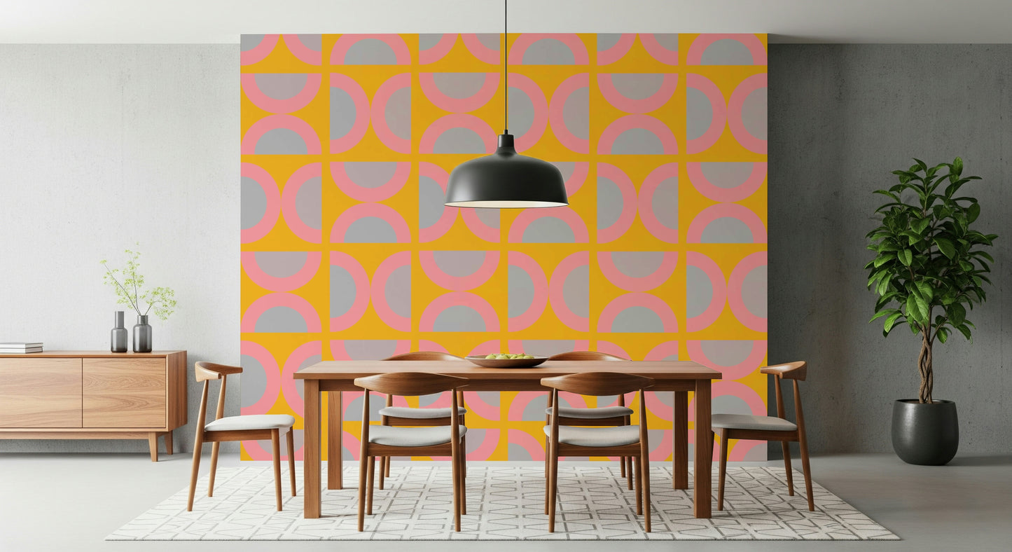 Mid-century style Semi-Circle Pop geometric wall decor.