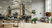 Historic London Bridge design print for any room wallpaper.