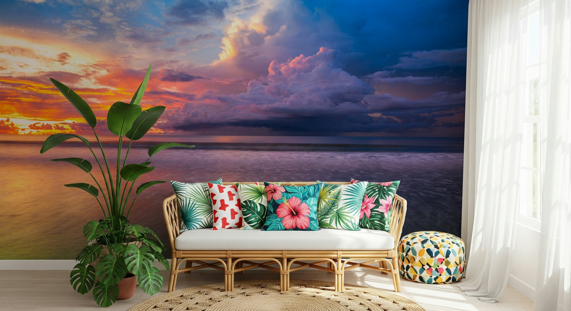Storm Clouds scenic wall art, ocean wallpaper featuring majestic cloud formations.