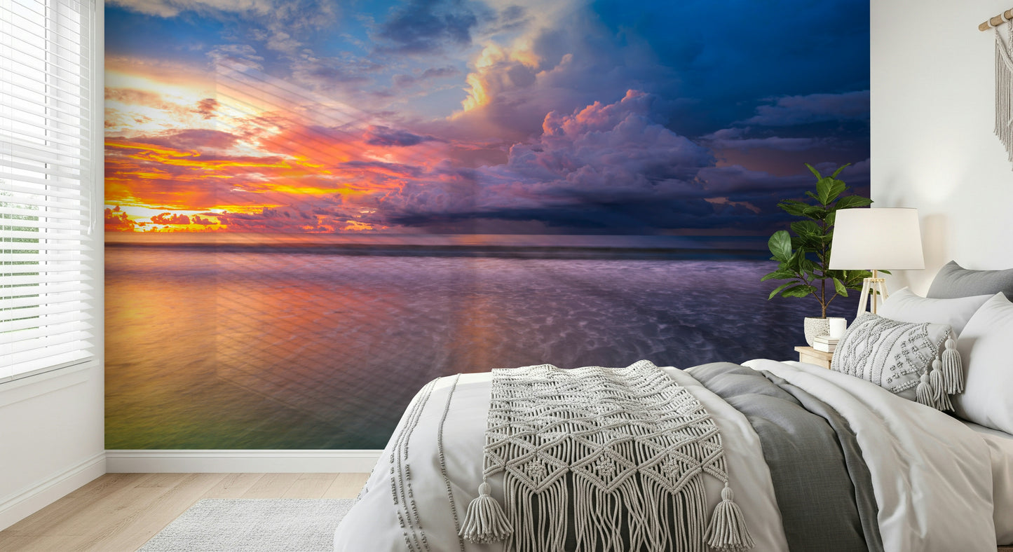Malaysia sunset ocean wallpaper, featuring sublime, rippling water reflections.