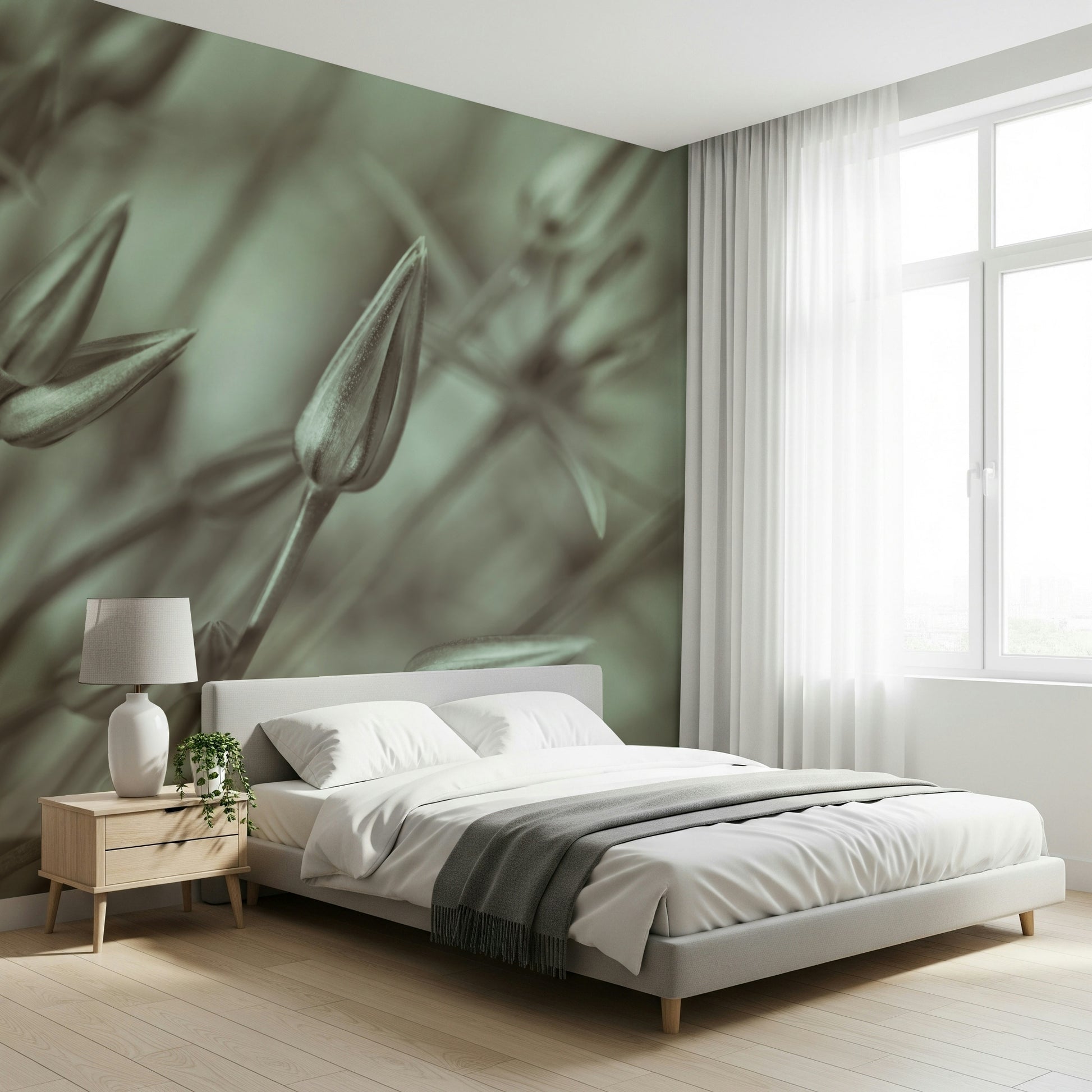 Alliums buds, a subtle texture wallpaper for modern rooms.