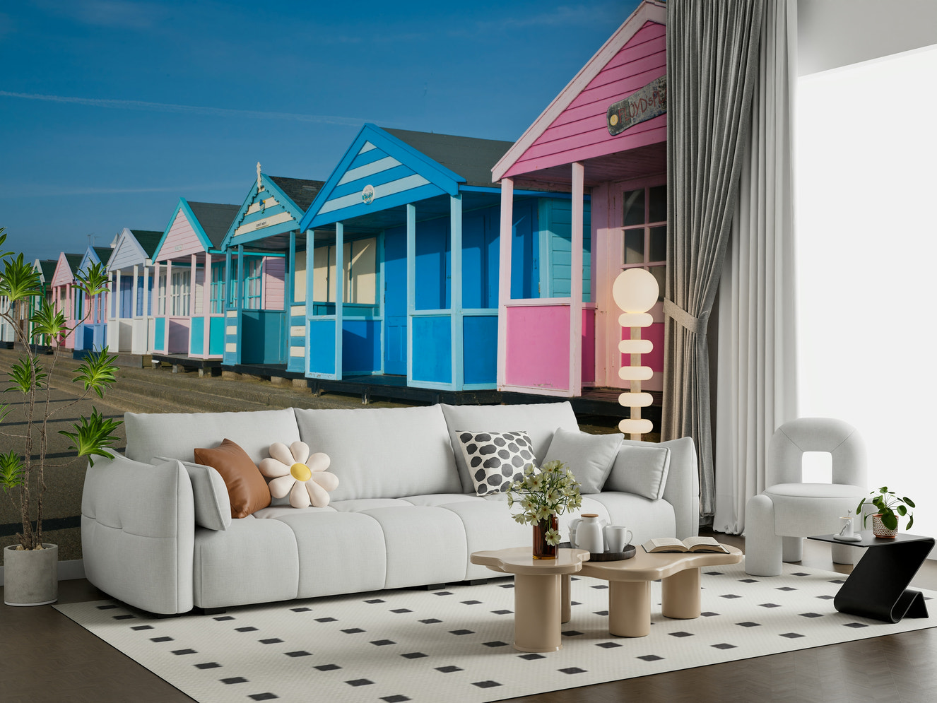 Vibrant Seaside Vibes Wall Mural