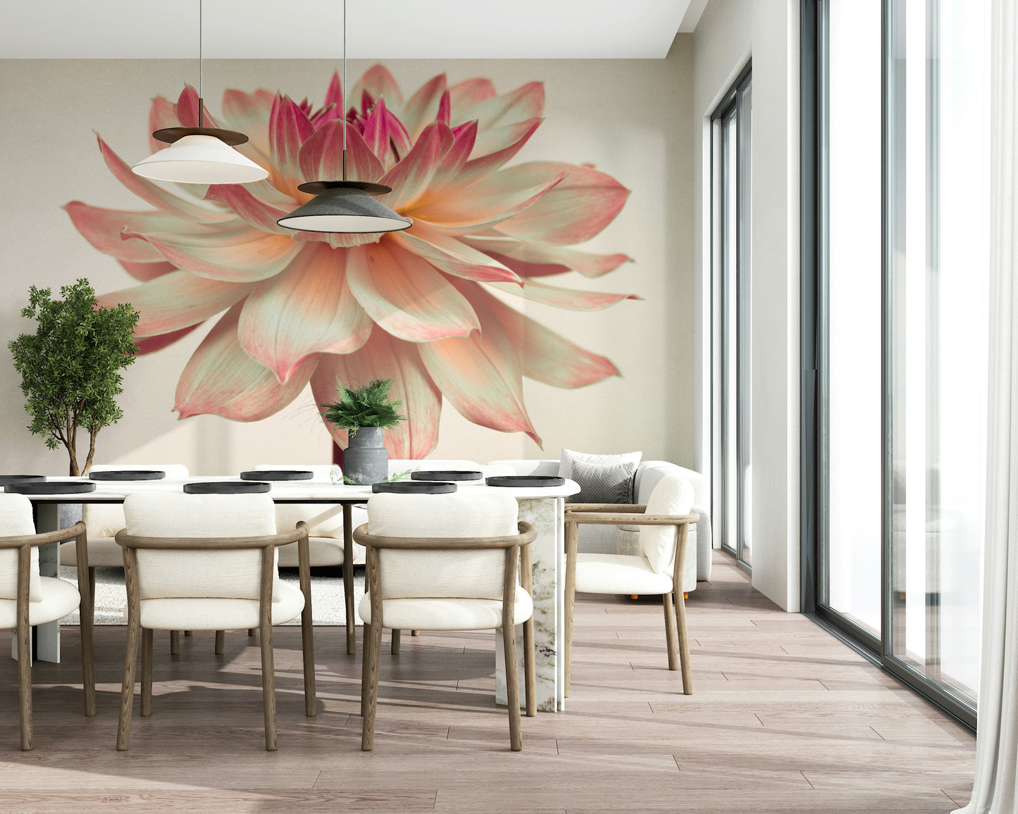 Pink Dahila Wall Mural