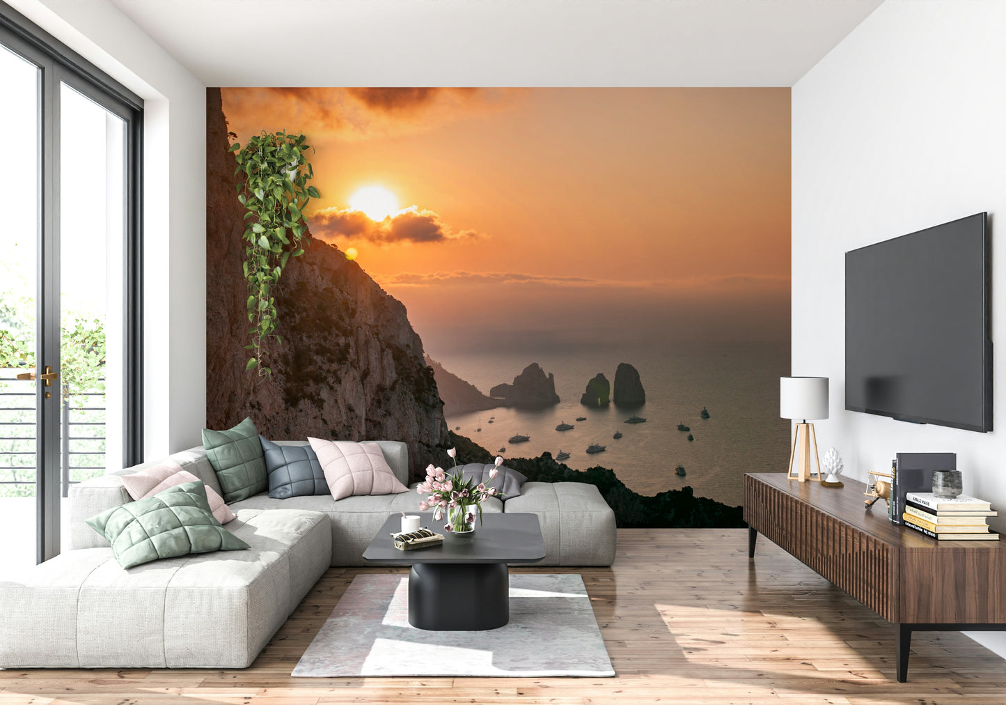 Sunrise Cliffs Wall Mural