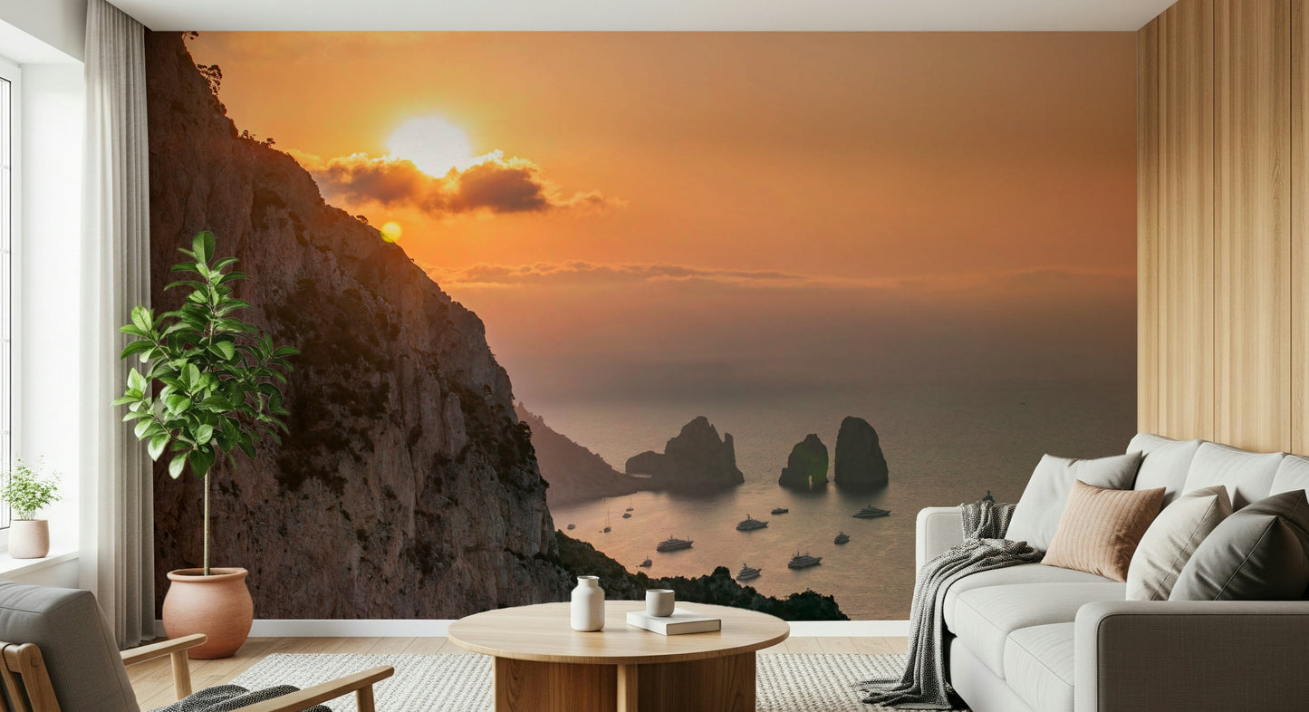 Sunrise Cliffs Wall Mural