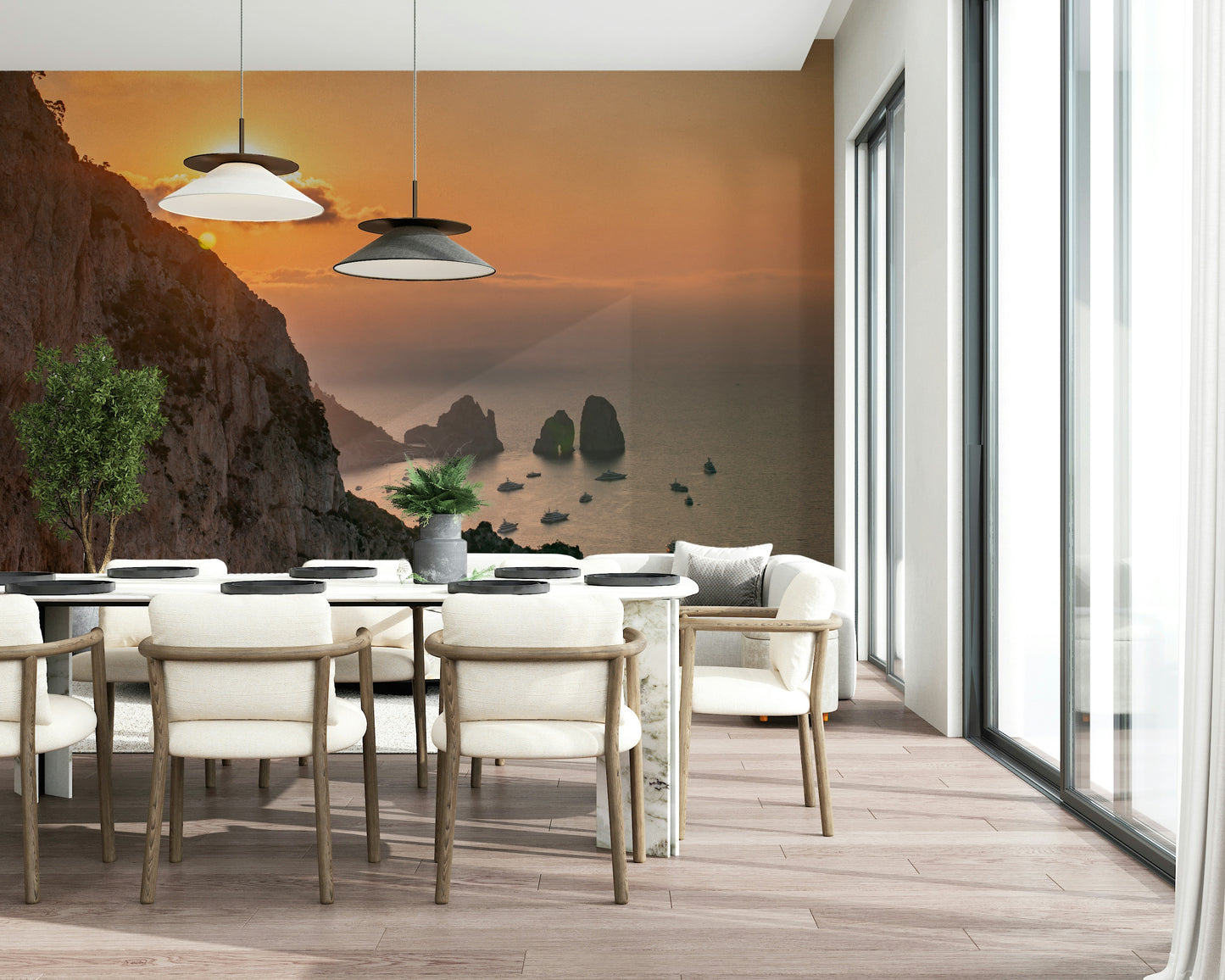 Sunrise Cliffs Wall Mural