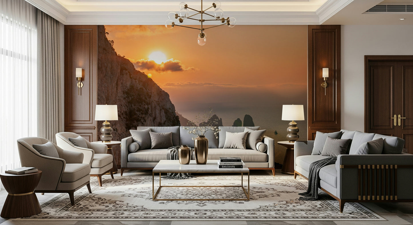 Sunrise Cliffs Wall Mural