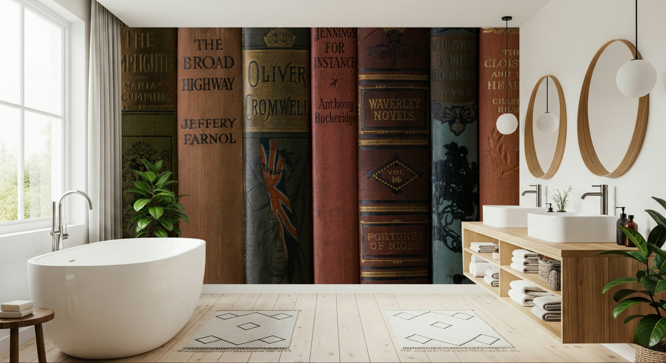 Classic Literature Shelf Wall Mural