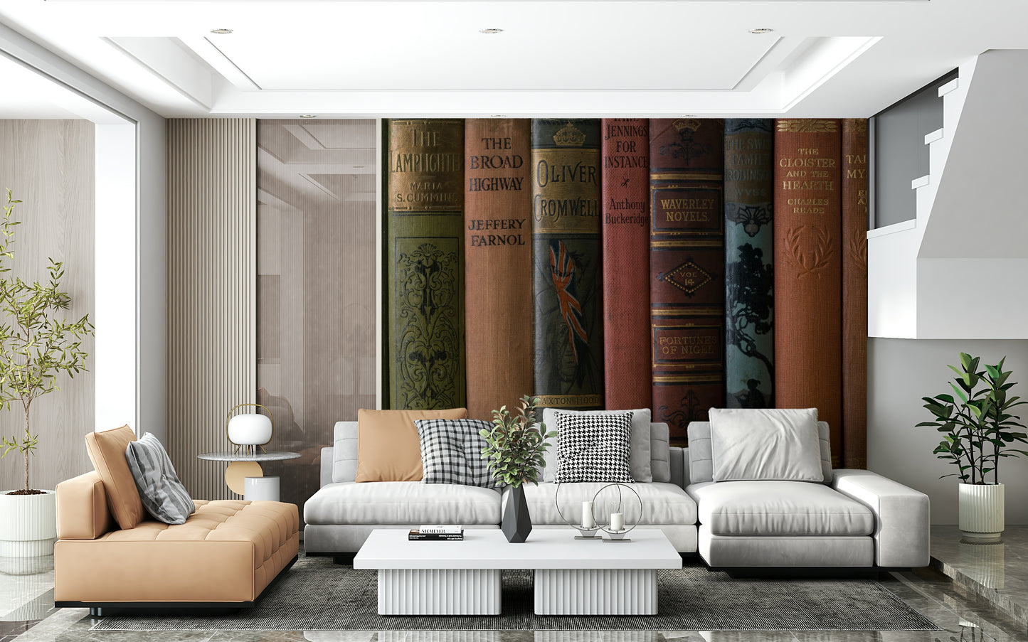 Classic Literature Shelf Wall Mural