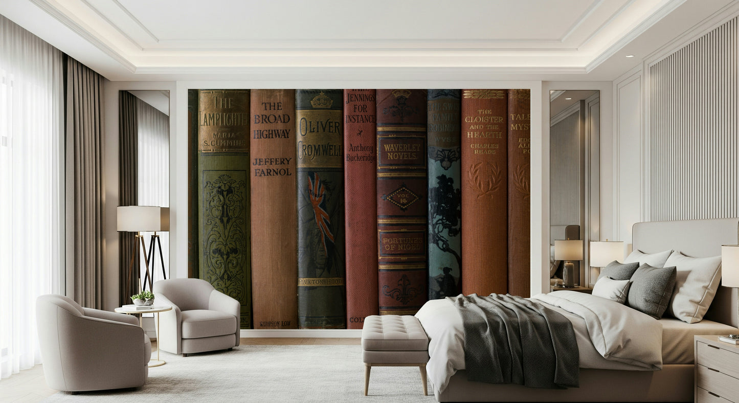 Classic Literature Shelf Wall Mural