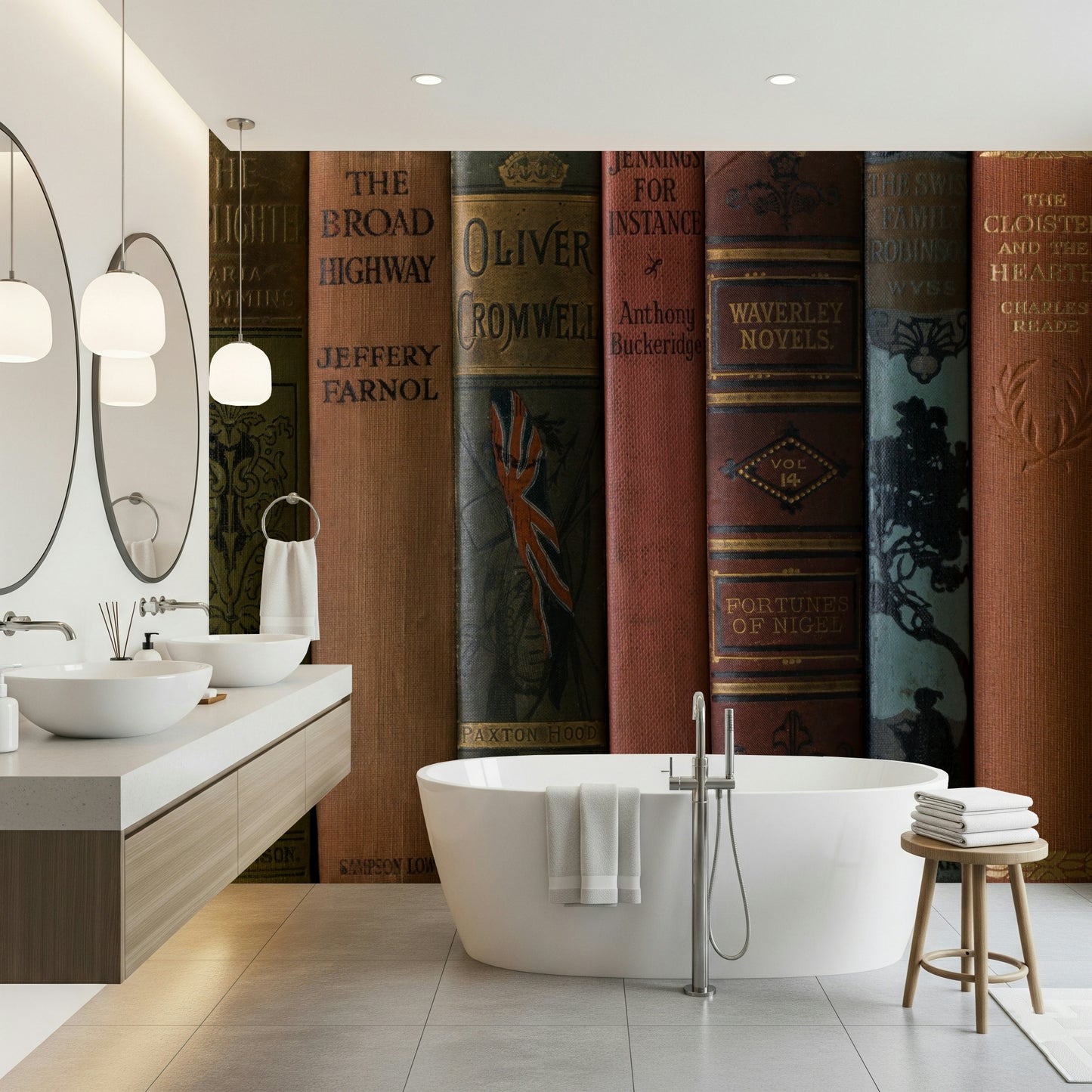 Classic Literature Shelf Wall Mural